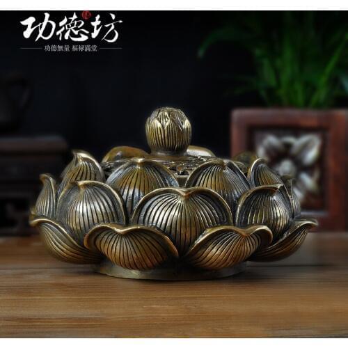 Extra large opening Lotus aromatherapy incense Temple worship of pure copper furnaces sent the mother home censer