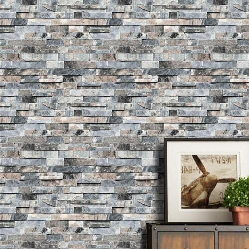 Vintage 3d stereoscopic brick wallpaper brick brick wallpaper dining room background PVC waterproof engineering wallpaper