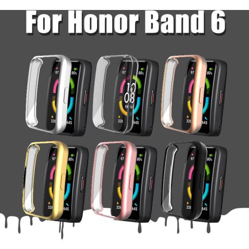 Watch Protective Cover TPU Soft Case For Honor Band 6 Full Screen Protector Shell Bumper Plated Cases For Huawei Honor Band 6