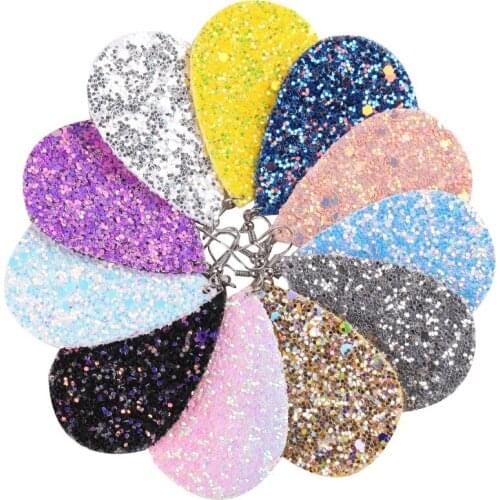 Boho Glitter Leather Earrings for Women Teardrop Statement Jewelry 2020 New Sequins Earrings for Her Gift Accessories