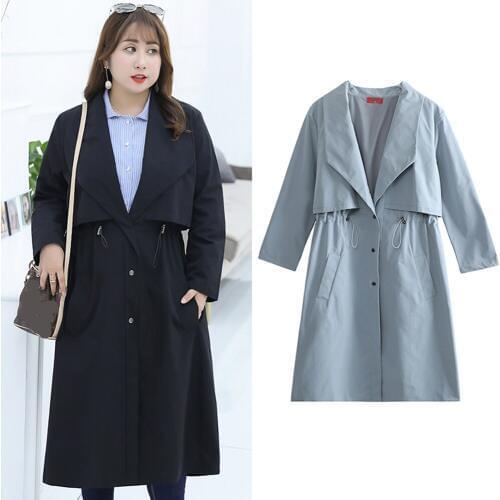 Women Full Sleeve Suit Long British Coat Solid Jackets Blazers Female Elegant Single Breasted Lady loose Dress plus size