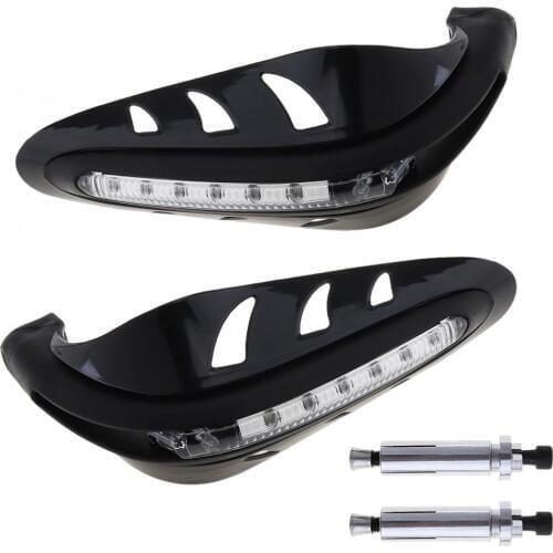 1 Pair Plastic Motorcycle Hand Guards Motocross Dirtbike Handguards Handlebar Guards with LED Light for 22MM Handlebars