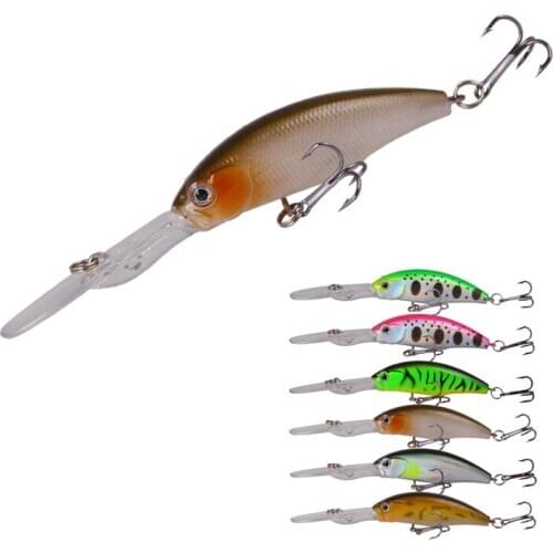 1pcs 10cm 7.5g Long Tongue Hard Minnow Fishing Lure Floating Wobblers Crankbait Bass Artificial Baits Pike Carp Fishing Tackle