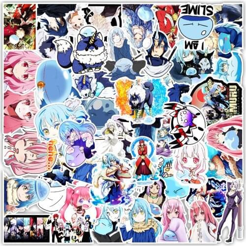 10/50pcs That Time I Got Reincarnated As A Slime Sticker Colorful for Luggage Laptop Decal Skateboard Guitar Fridge Sticker