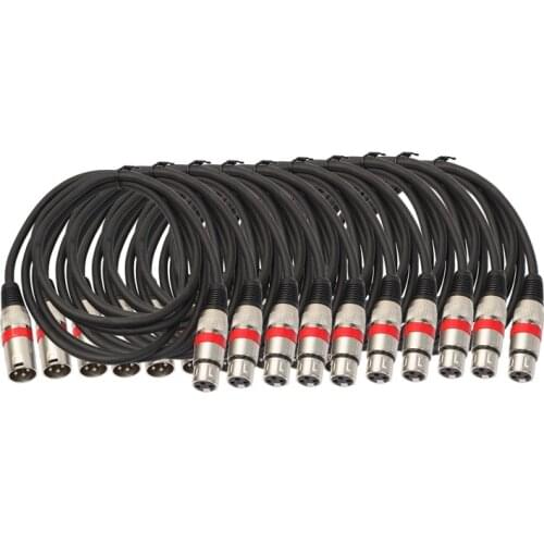 10Pcs Cannon XLR Cable 1.8m Male To Female Audio Cable for Mic Mixer/Headphone Amplifiers/Stage Lights/Disc Players/Computer