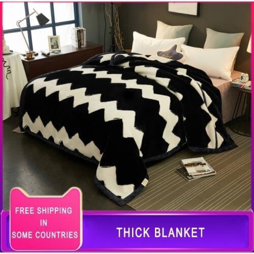 2020 Double Layer Winter Blankets For Beds Super Soft Fluffy Heavy Warm Thick Twin Queen Size Raschel Mink Blankets 200*230cm