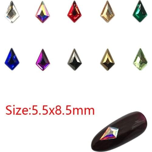 30/100Pcs Nail Art Rhinestone 5.5X8.5mm Small Arrow Flatback Crystal Stones DIY Decorations Manicure Diamond For Nail Rhinestone