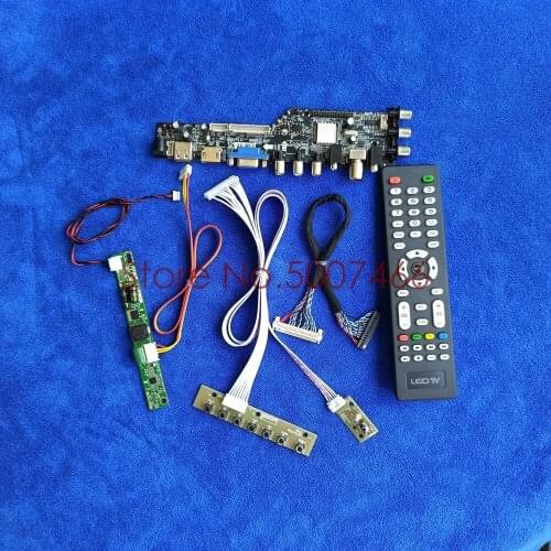 30 Pin LVDS USB VGA AV for DV215FHM/HM215WU1/HM236WU1/MT207FHM DVB-T digital signal LCD panel drive board kit 1920*1080 LDE