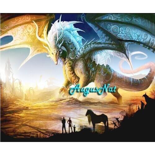 Flying dragon diamond painting cross stitch full round wall art picture diamond dotz diy diamond embroidery animals crystal draw