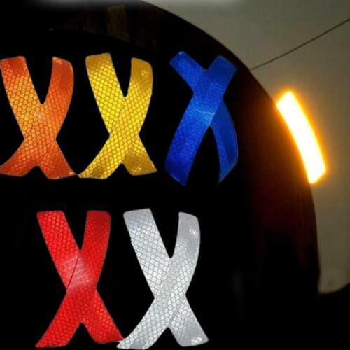 Automobile Front Wheel Eyebrow Reflective Decal Bumper Sticker Reflective Strip Safety Warning Sticker Car Exterior Accessories