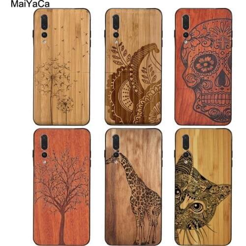MaiYaCa Natural Bamboo Wood Animal Print Case For Huawei Honor 7A Pro 7C 10i 9 10 20 Lite 9X 8A 8C 8S 8X Y6 Y9 Y7 2019 Nova 5T