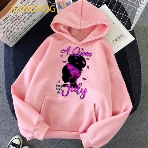 Black Queen Was Born In May/June/July/August/September Graphic Print Pink Hoodie Women Clothes 2021 Melanin Poppin Sweatshirt