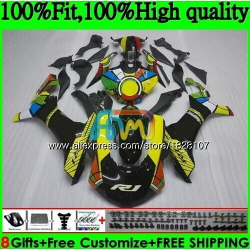 Hot rainbow OEM Injection For YAMAHA YZF R1 1000 YZFR1 15 16 17 129BS.1 YZF-1000 YZF R 1 YZF1000 YZF-R1 2015 2016 2017 Fairing