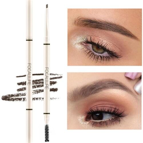 FOCALLURE Artist Sketch Double Head Eyebrow Pencil Natural Long Lasting Waterproof Professional Brow Pen Eye Makeup