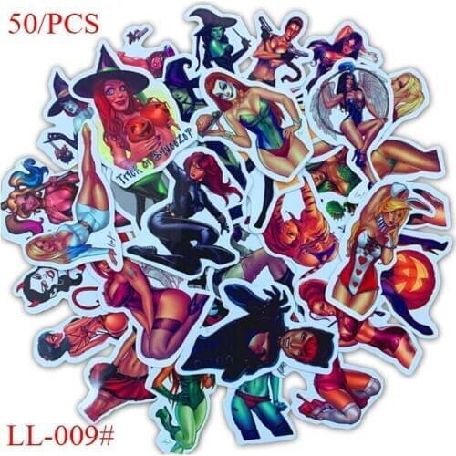 LL-009# 50/PCS Pornographic devil girl PVC sticker Art Crafts collection Gift wall Design sticker Graffiti Stickers