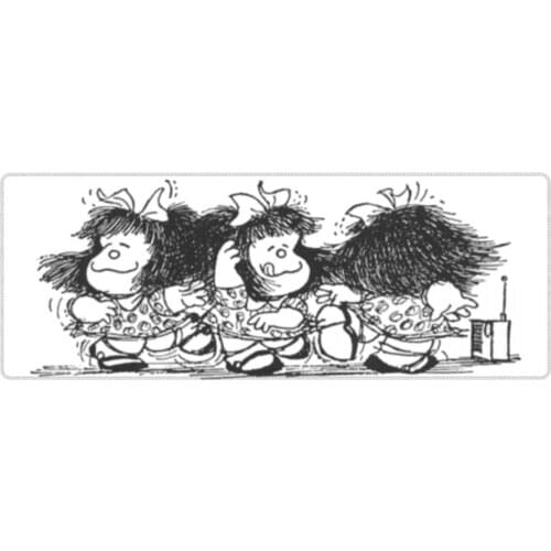Mafalda Dance Music Large Humor Mouse Pad Lockedge Mouse Mats Rubber Office Home Decoration