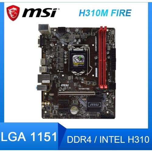 MSI H310M FIRE Motherboard LGA 1151 Intel H310 DDR4 PCI-E 3.0 USB3.1 VGA Micro ATX used Original Motherboard
