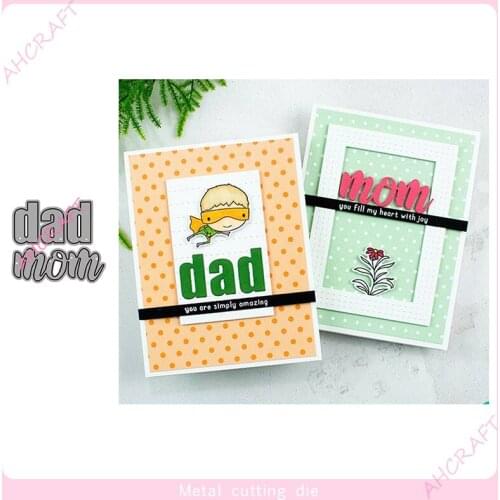 Dad and MoM Metal Cutting Dies for DIY Scrapbooking Photo Album Decorative Embossing PaperCard Crafts Die2021