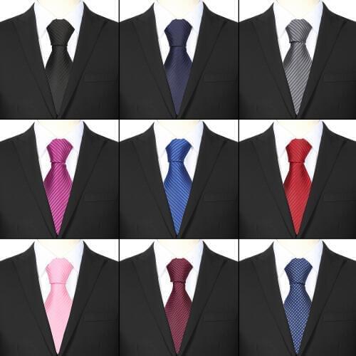 Mens Formal Dot Ties Solid Color 8cm Classic Striped Jacquard Necktie Accessories Daily Wear Cravat NO.21-42