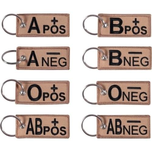 Blood Type Badges Patches Military Tactical Backpacks Accompany Key Ring Patch