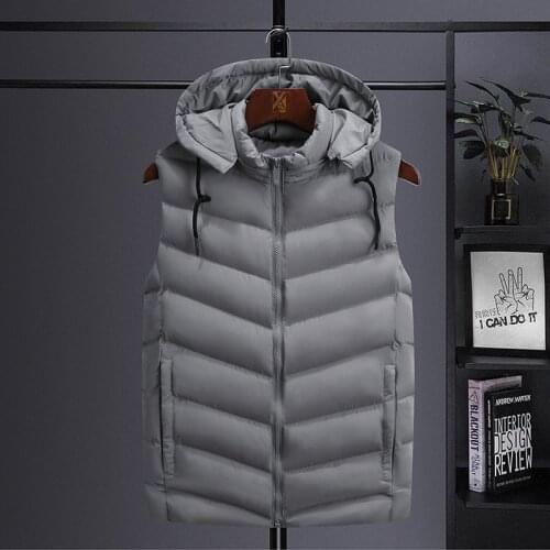 2021 New Winter Men Warm Thick Vest Warm Sleeveless Jacket Casual Korean Streetwear Plus Size Thicken Hooded Waistcoat 6XL Male