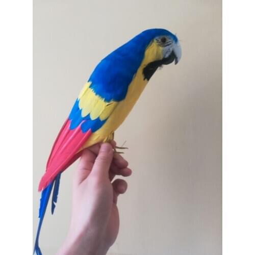Foam&feathers vivid bird coloured blue feathers parrot large 43cm pastoral handicraft,garden decoration gift b1228