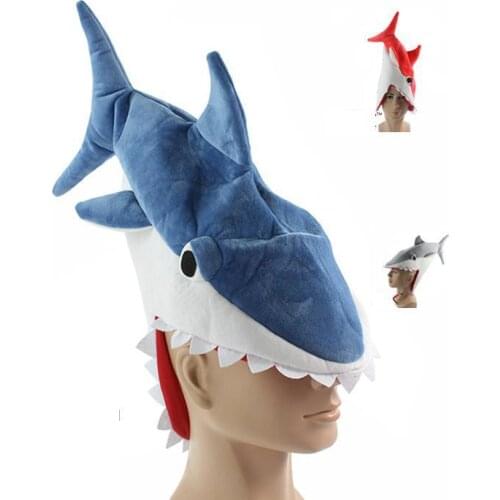 Shark Plush Hat Novelty Aquarium Shark Stuffed Plush Cap Cosplay Hat Halloween Party Cap For Adult Free Shipping