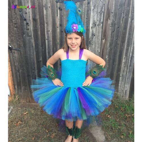 Fancy Peacock Tutu Dress for Girls Princess Baby Peacock Ball Gown Girls Birthday Party Dresses Children Clothing