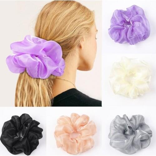 Bright Silk Scrunchie For Women Oversized Scrunchies Rubber Hair Ties Elastic Hair Bands Girl Ponytail Holder Hair Accessories