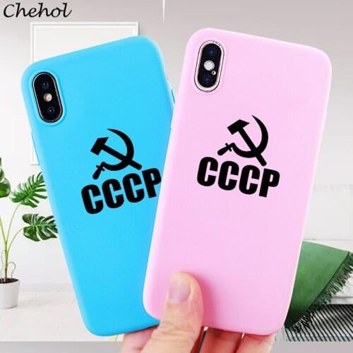 Russia Letter Phone Cases for iPhone X XS MAX XR 6 s 7 8 Plus Case CCCP Soft TPU Silicone Fitted Mobile Phone Covers Accessories