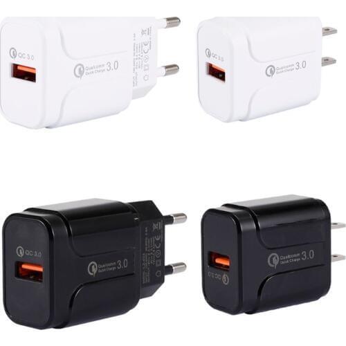 18W Quick Charge 3.0 USB Wall Charger Fast Charging Adapter for Sony LG HTC ZTE Lenovo Moto Nokia Samsung Galaxy Smart Phones