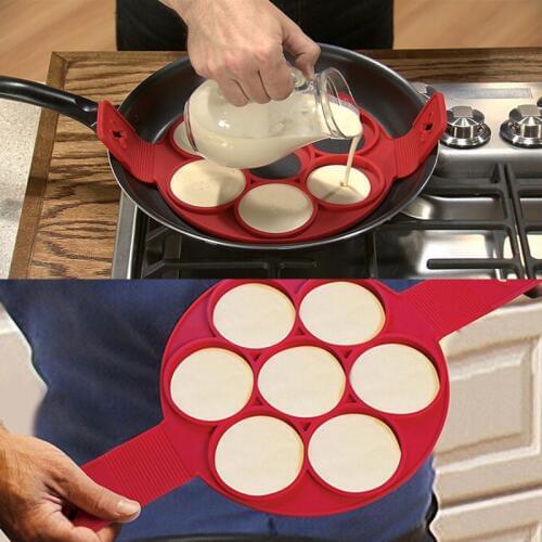 Silicone Egg Pastry Tools Pancake Maker Nonstick Cooking Tool Egg Ring Maker Pancakes Cheese Egg Mold Kitchen Baking Flip Cooker