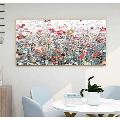 Modern Flowers Painting Color Flower Art Canvas Paintings Posters and Prints Wall Art Pictures for Living Room Decor (No Frame)