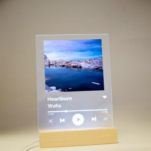 LED Wooden Night Light Lamp Bedside Lamp Colored lights Base Luminous Display Stand Custom Logo UBS Holder for Acrylic Lighting