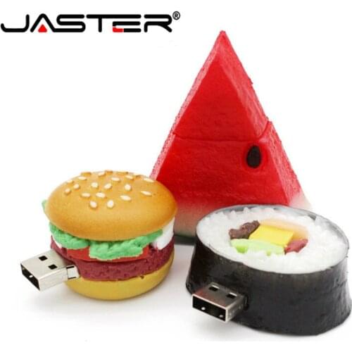 JASTER hamburger food usb flash drive creative sushi watermelon pendrive pen drive 8gb 16gb 32gb 64Gmemory stick u disk gift toy