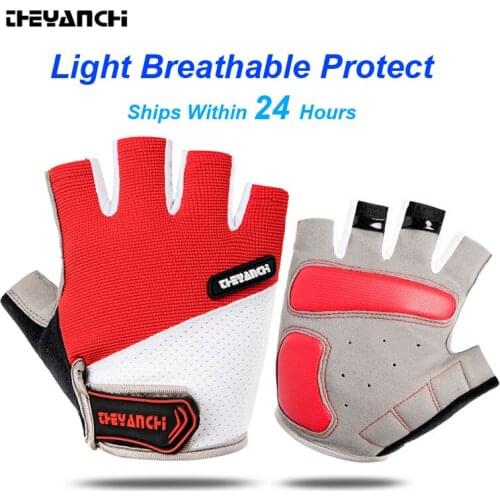 Cycling Gloves Fingerless Half Finger Bicycle MTB Motorcycle Men Woman for Spotrs Gym Fitness Weights Fishing Motocross Work Bod