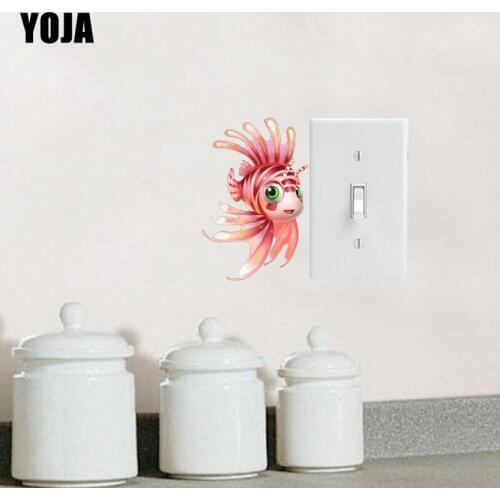 YOJA Beautiful Animal Fish Wall Decal Switch Sticker PVC Coloured Living Room Bedroom Decoration 11SS0251