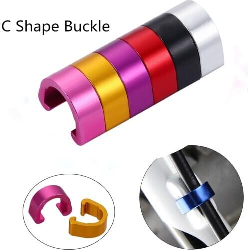 10 Pcs MTB Bike Brake Cable/Derailleur Line Case Aluminum Alloy C-Shape Buckle Clasps Bicycle C Clips Outdoor Cycling Parts