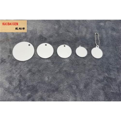 100pcs/lot Sublimation Blanks Metal Pendant heat Transfer Double sides Print dog cat bone round Tags With Chain 15MM- 75MM