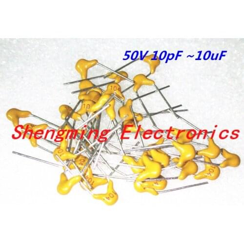 100Pcs monolithic ceramic capacitor 50V 10PF ~ 10UF 22PF 47NF 220NF 1NF 4.7UF 1UF 100NF 330NF 0.1UF 102 104 105 106 103 473 334