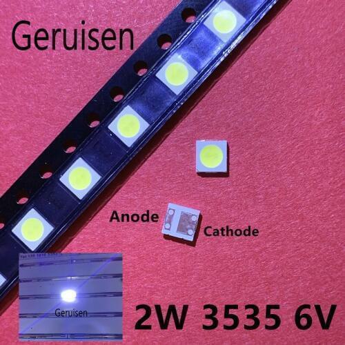100PCS 2W 6V 3535 TV Backlight LED SMD Diodes Cool White LCD TV Backlight Televisao TV Backlit Diod Lamp Repair Application