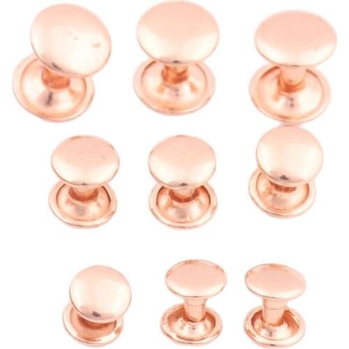 200sets/lot Round Double Cap Rivet 10mm 8mm 7mm Stud Collision Nail for Leathercraft Shoe Bag Belt Garment Handmade Accessories