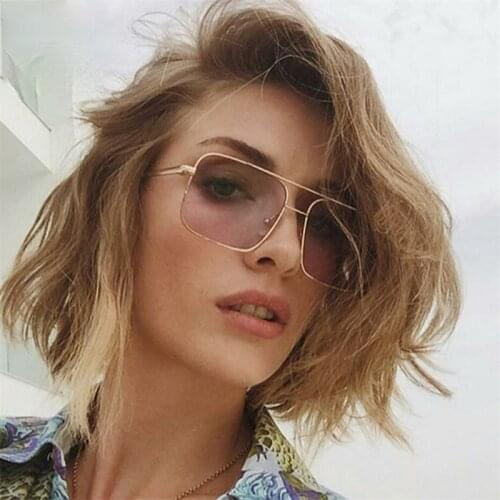 2021 Simple Large Frame Sunglasses Women Quadrilateral Sun Glasses For Women Glasses Feminino Retro Oculos De Sol UV400