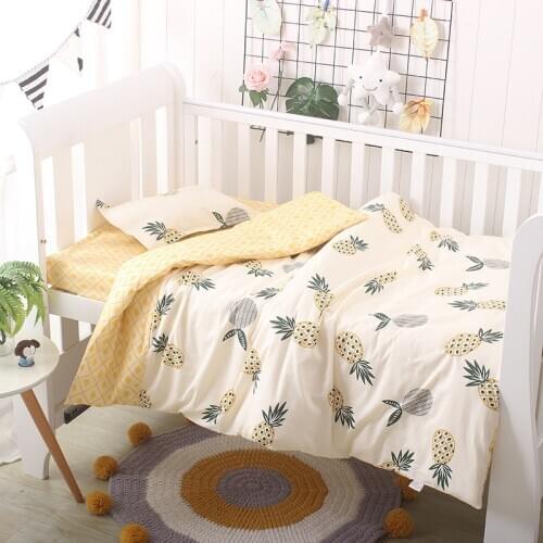 3pcs/set Breathable Baby Crib Bedding Set For Infant Newbron Skin-Friendly Cotton Baby Toddler Bed Sheet Pillowcase Quilt Cover