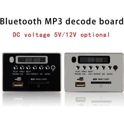 5/12V Car Wireless Bluetooth MP3 Decoder Module USB TF FM Radio Audio Board Wireless Car USB MP3 Player TF Card Slot USB FM