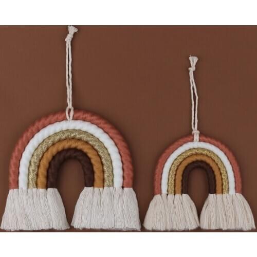 5 Layers Nordic Macrame Rainbow Wall Decor for Bedroom Nursery Baby Kids Rooms Colorful Tapestry Rope Woven Tassel Wall