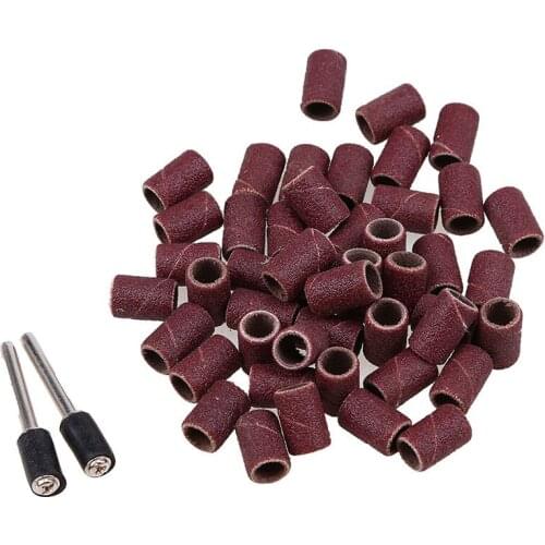 50pcs Drum Sanding Sandpaper Bands Sleeves Mandrel Woodworking Craft Polishing