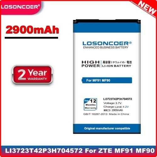 LOSONCOER 2900mAh Li3723T42P3h704572 Cell Phone Battery for ZTE MF91 MF90