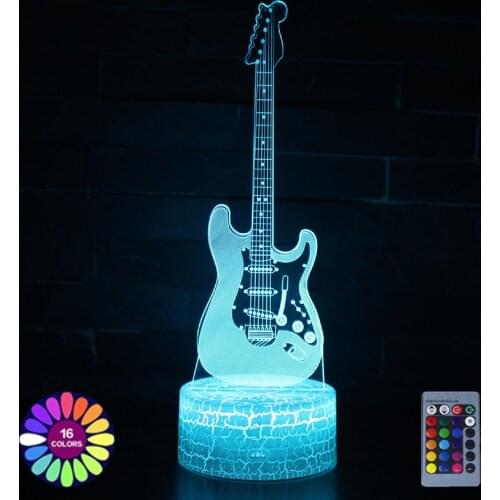 Acrylic Table Lamp LED Touch Remote Control 3D Guitar Violin For Home Room Decor Light Lamp Holiday Creative Gift Night Lights