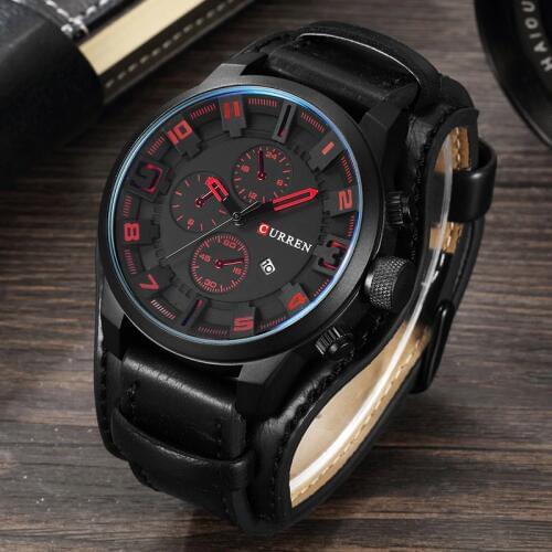 Curren Mens Casual Sport Quartz Watch Men Fashion Watches Top Brand Quartz-Watch Leather Military Watch Wrist Male Clock 8225